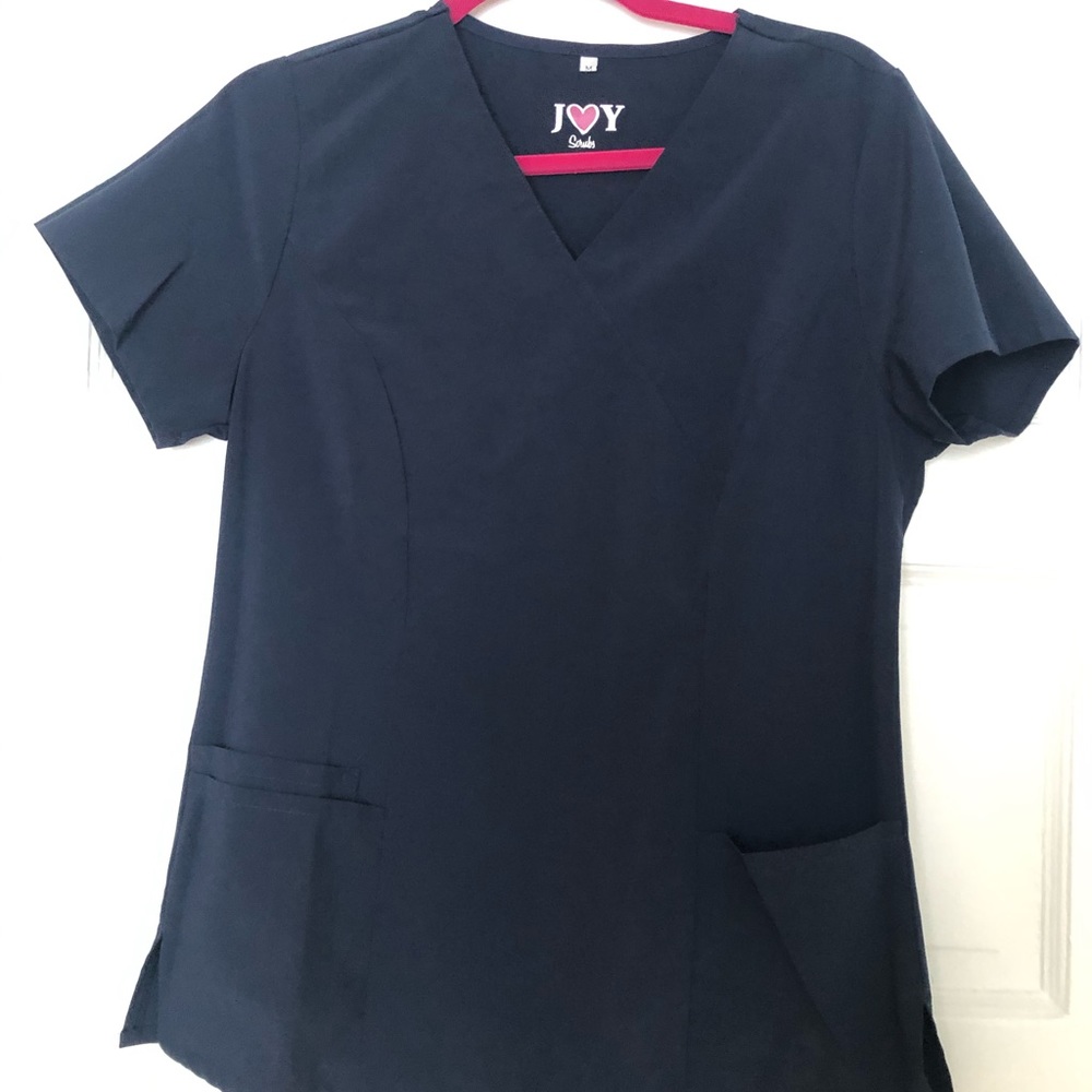Navy blue medium scrub top